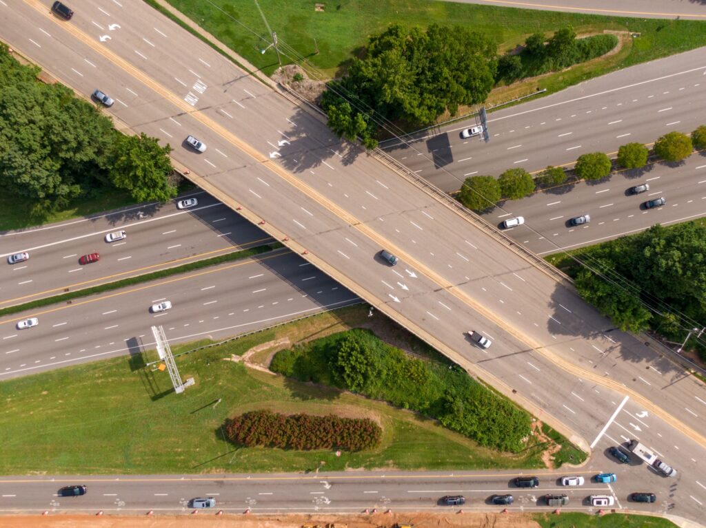 aerial view of interstate