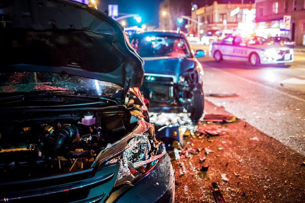 car accident at night