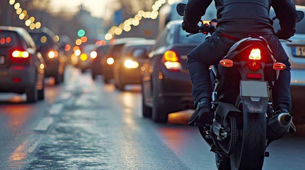 motorcycle in traffic