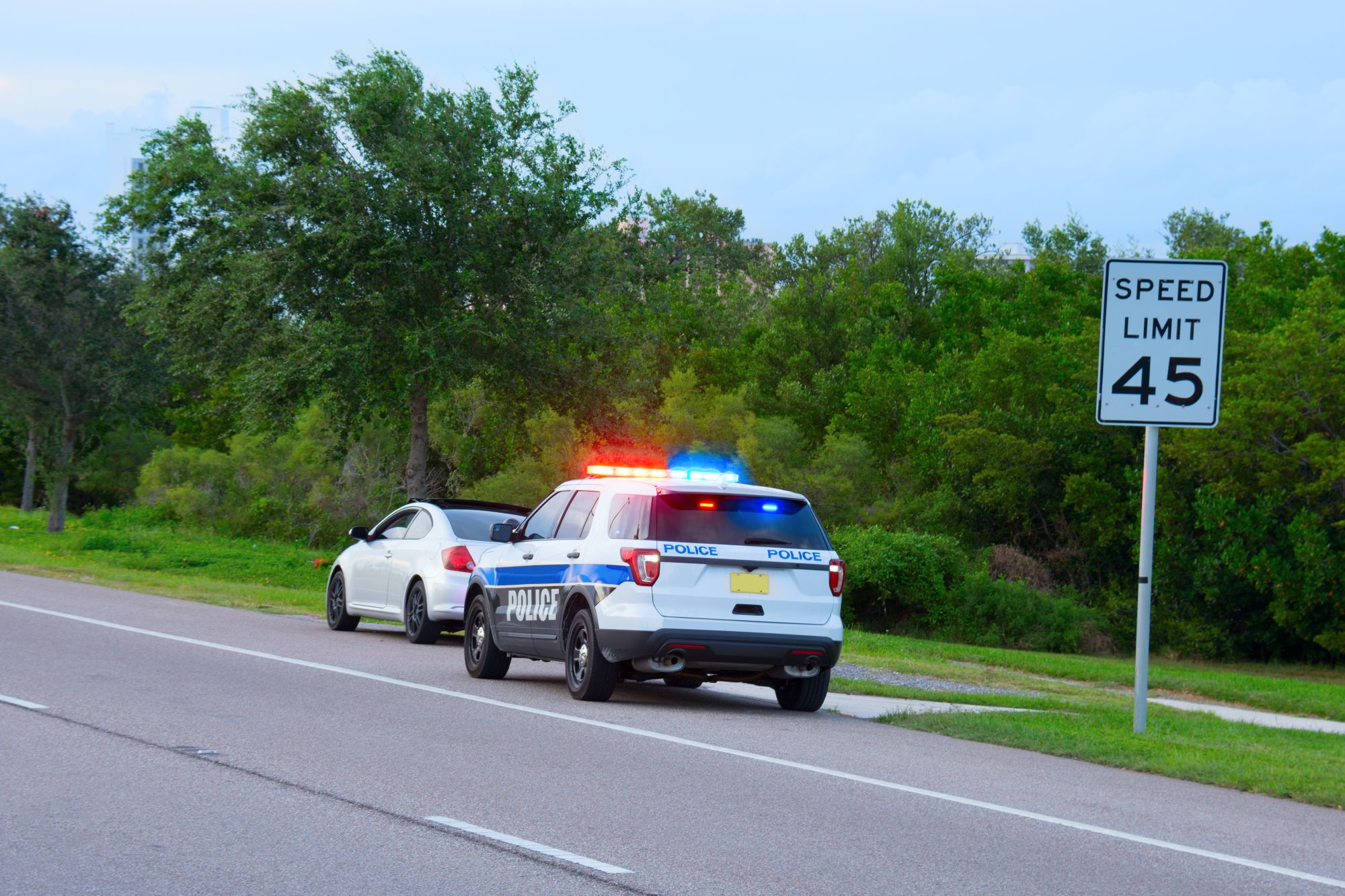 police on side of road