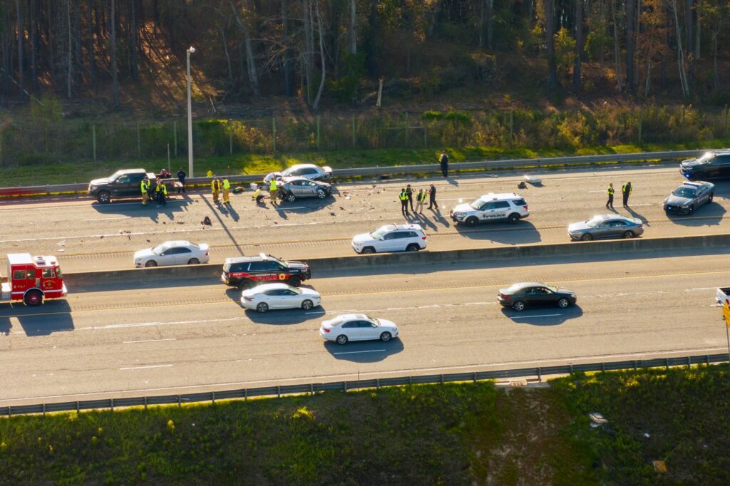 multi-car accident highway