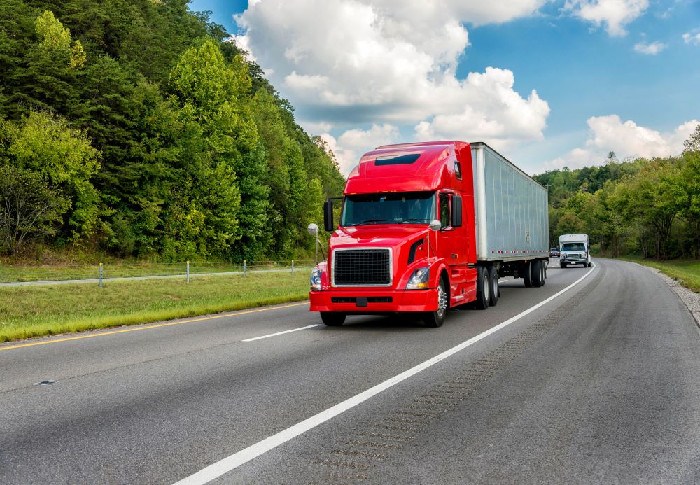 semi truck on road